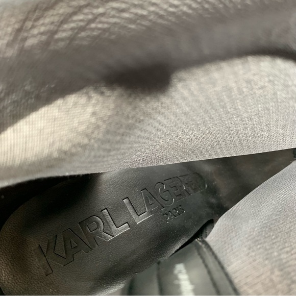 Karl Lagerfeld Black Mesh Clea Stiletto Bootie Size 8.5 Pointed Toe EUC - Picture 11 of 17